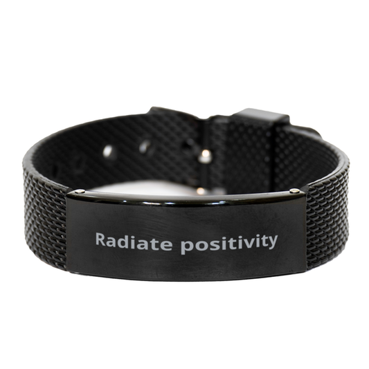 Radiate positivity,  Black Shark Mesh Bracelet. Model 600104