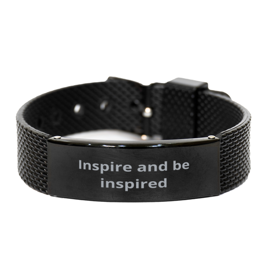 Inspire and be inspired,  Black Shark Mesh Bracelet. Model 600104