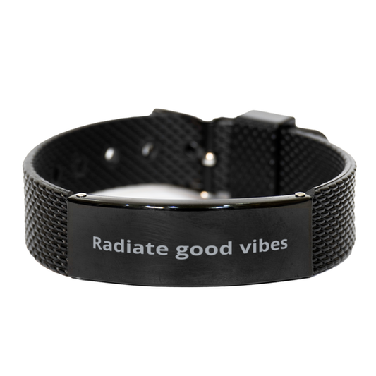 Radiate good vibes,  Black Shark Mesh Bracelet. Model 600104