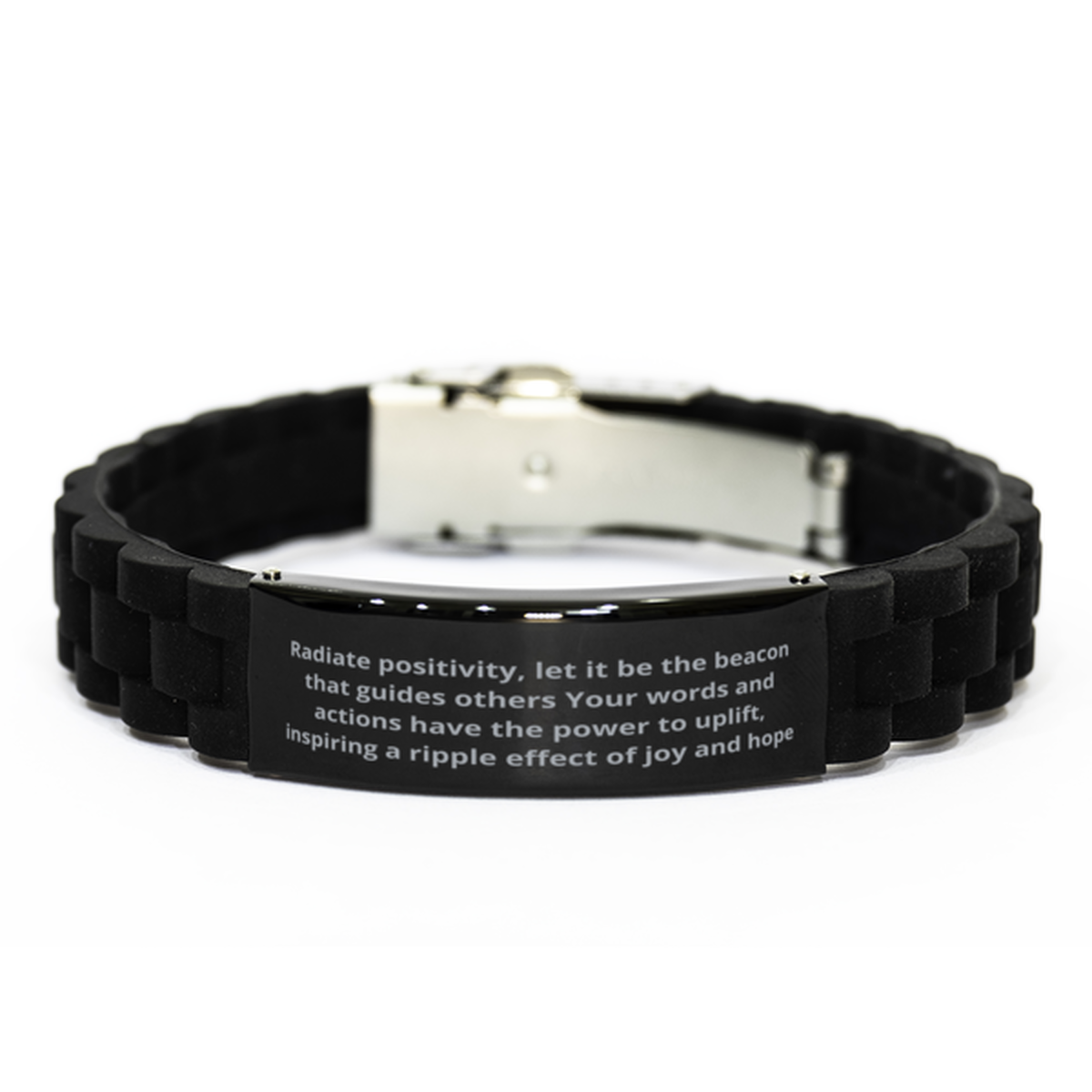 Radiate positivity,  Black Glidelock Clasp Bracelet. Model 600105