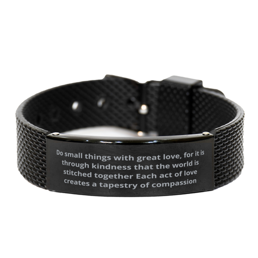 Do small things with great love,  Black Shark Mesh Bracelet. Model 600105