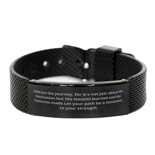 Embrace the journey,  Black Shark Mesh Bracelet. Model 600105