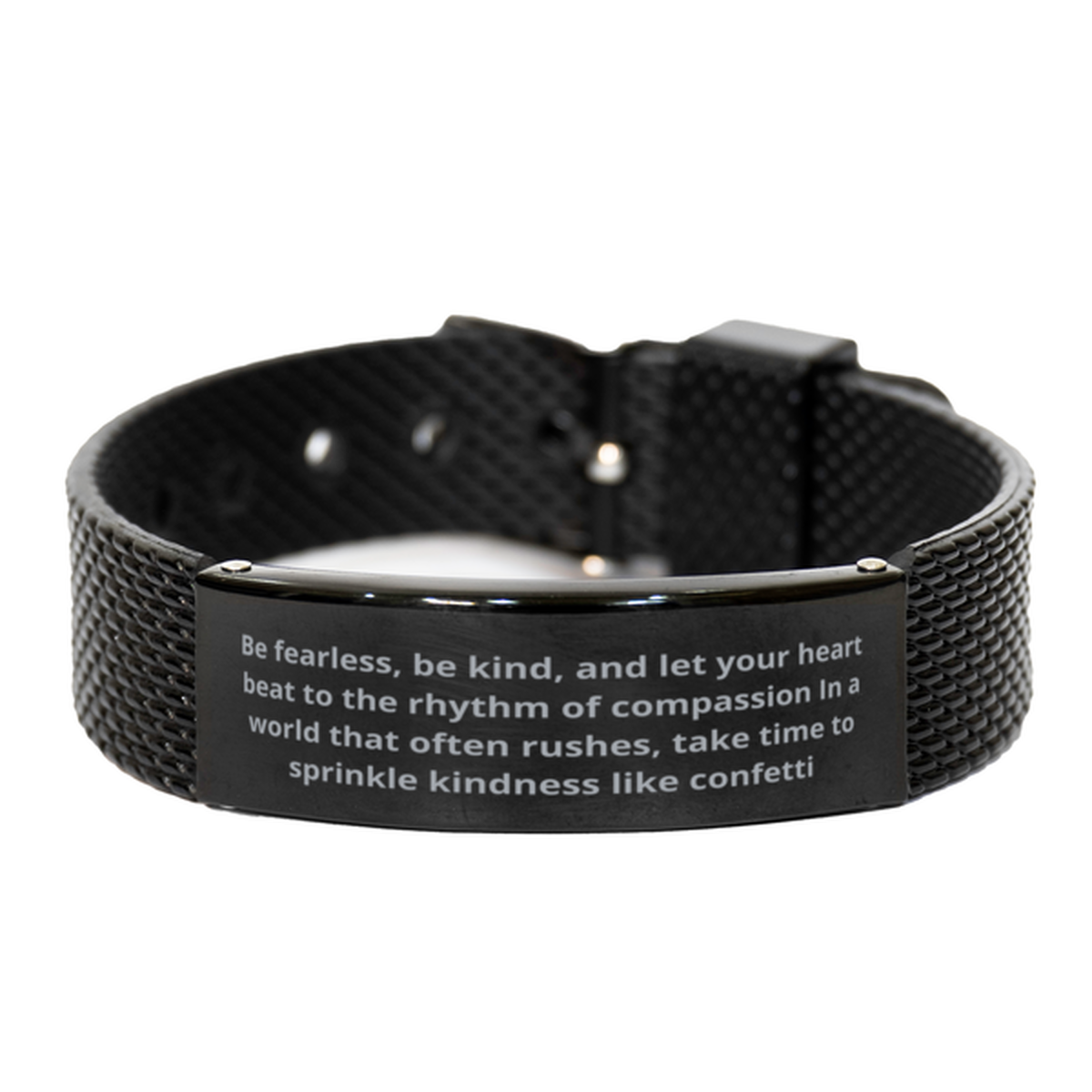 Be fearless,  Black Shark Mesh Bracelet. Model 600105