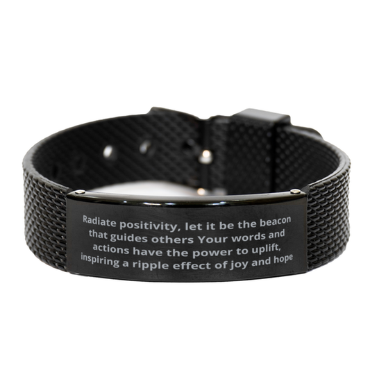 Radiate positivity,  Black Shark Mesh Bracelet. Model 600105