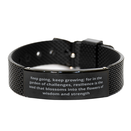 Keep going,  Black Shark Mesh Bracelet. Model 600105