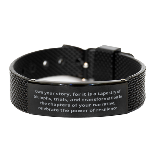 Own your story,  Black Shark Mesh Bracelet. Model 600105