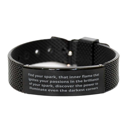 Find your spark,  Black Shark Mesh Bracelet. Model 600105