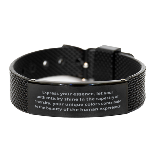 Express your essence,  Black Shark Mesh Bracelet. Model 600105