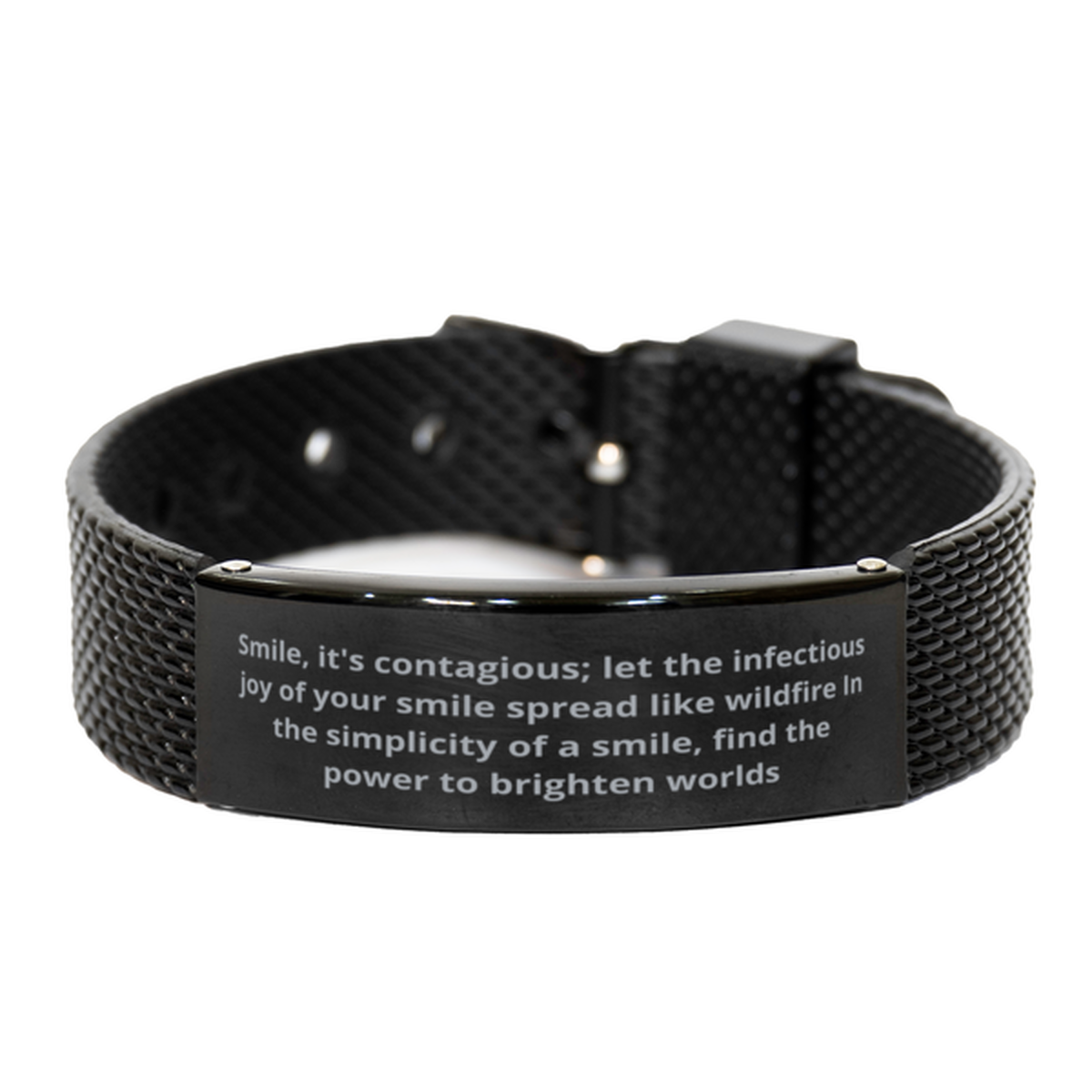 Smile,  Black Shark Mesh Bracelet. Model 600105