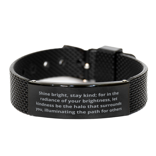 Shine bright,  Black Shark Mesh Bracelet. Model 600105