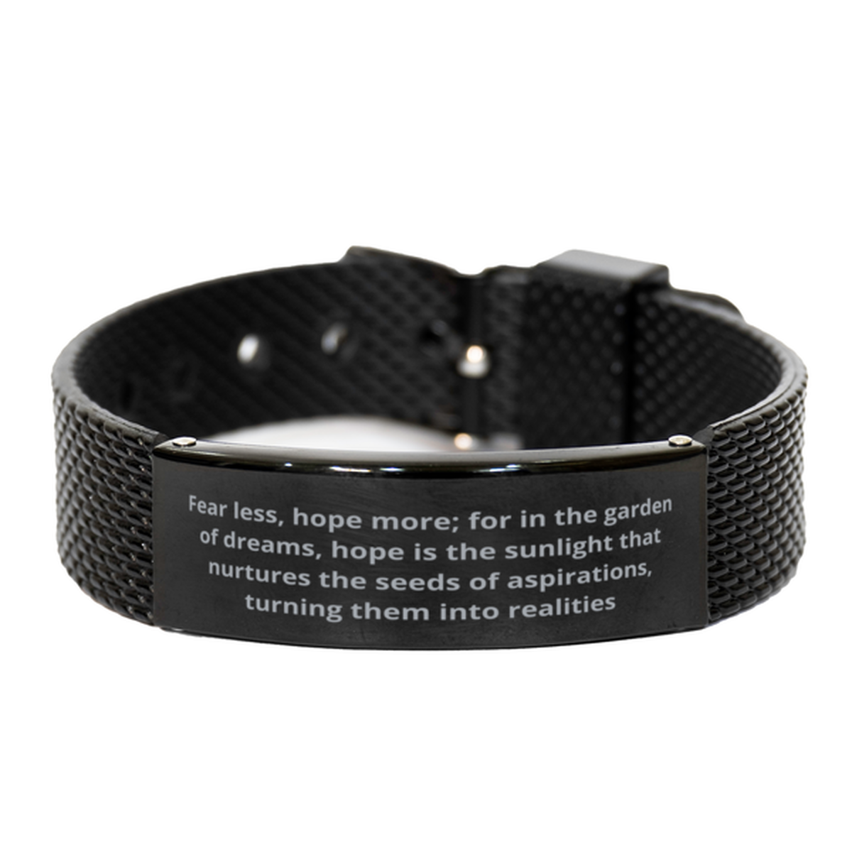 Fear less,  Black Shark Mesh Bracelet. Model 600105