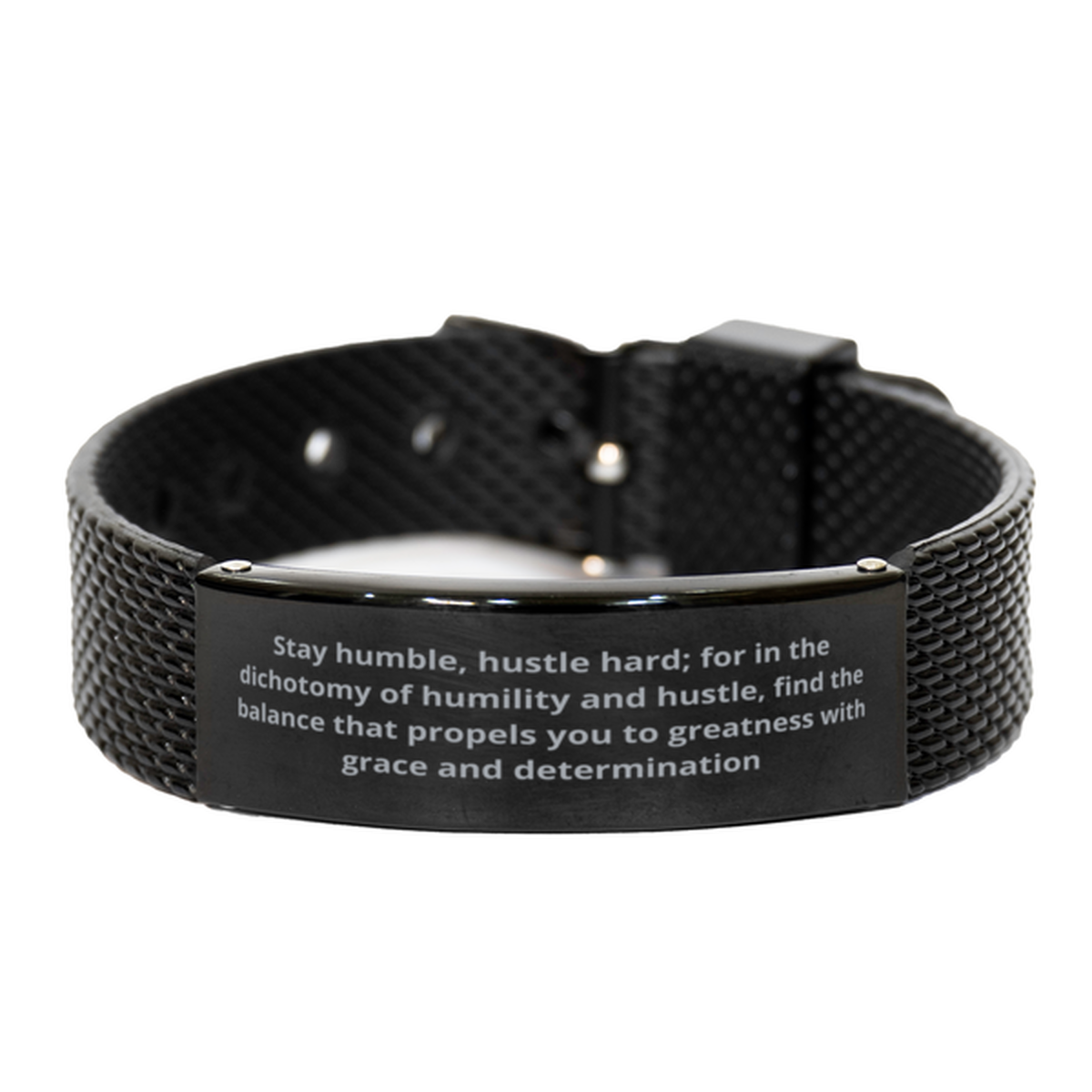 Stay humble,  Black Shark Mesh Bracelet. Model 600105
