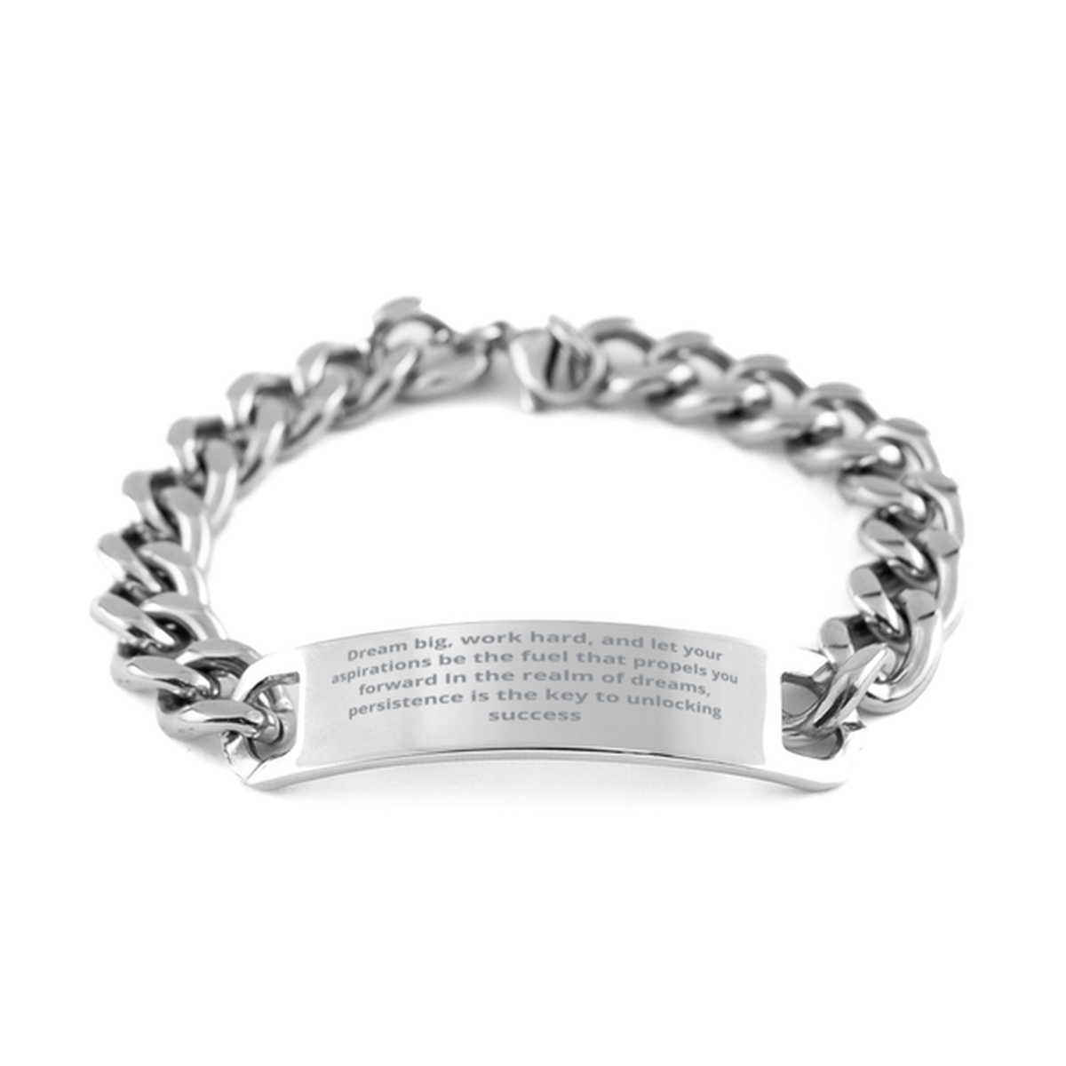 Dream big,  Cuban Chain Stainless Steel Bracelet. Model 600105