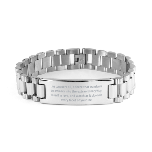 Love conquers all,  Ladder Stainless Steel Bracelet. Model 600105