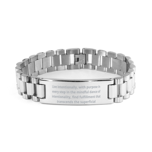 Live intentionally,  Ladder Stainless Steel Bracelet. Model 600105