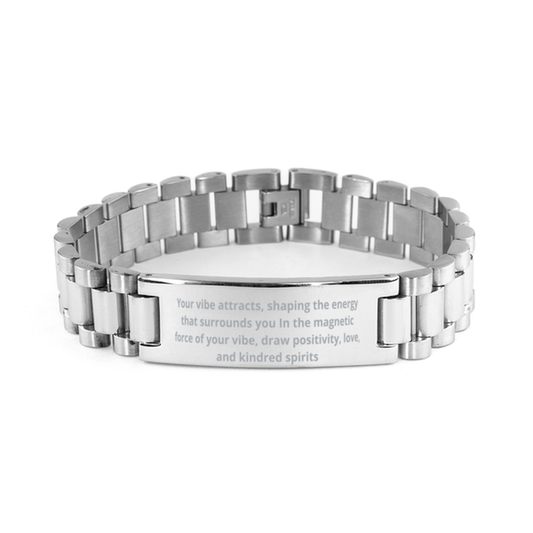 Your vibe attracts,  Ladder Stainless Steel Bracelet. Model 600105