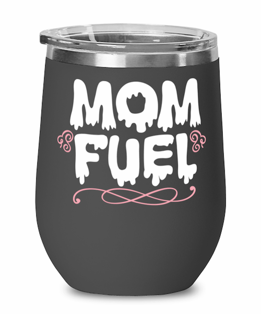 Mom Fuel, black Wineglass. Model 60043