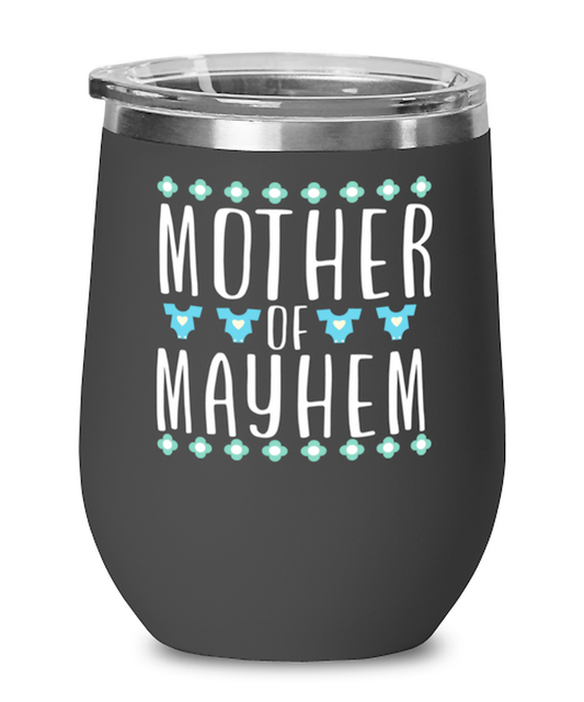 Mother of Mayhem, black Wineglass. Model 60043
