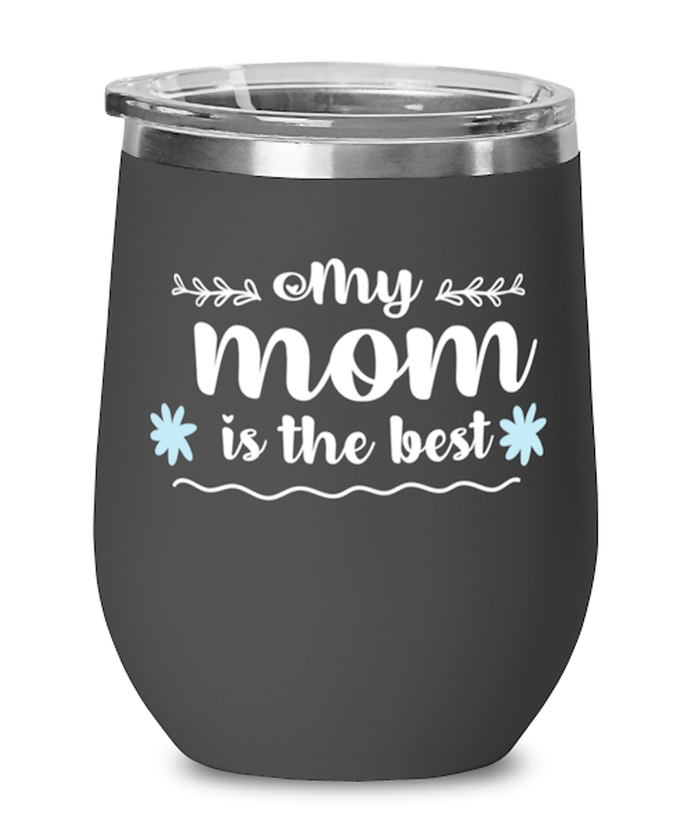 My mom is the best, black Wineglass. Model 60043