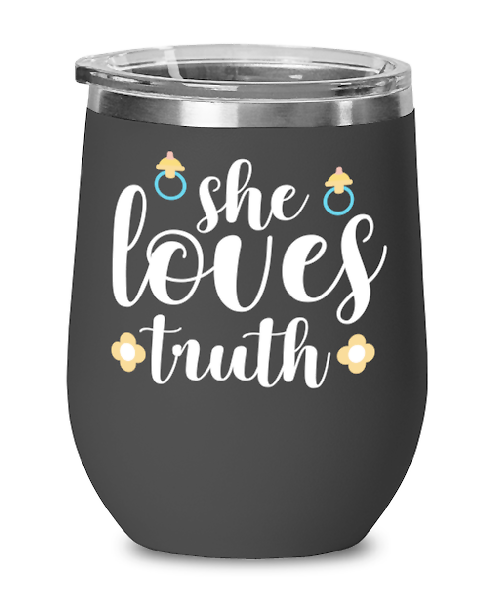 she loves truth, black Wineglass. Model 60043