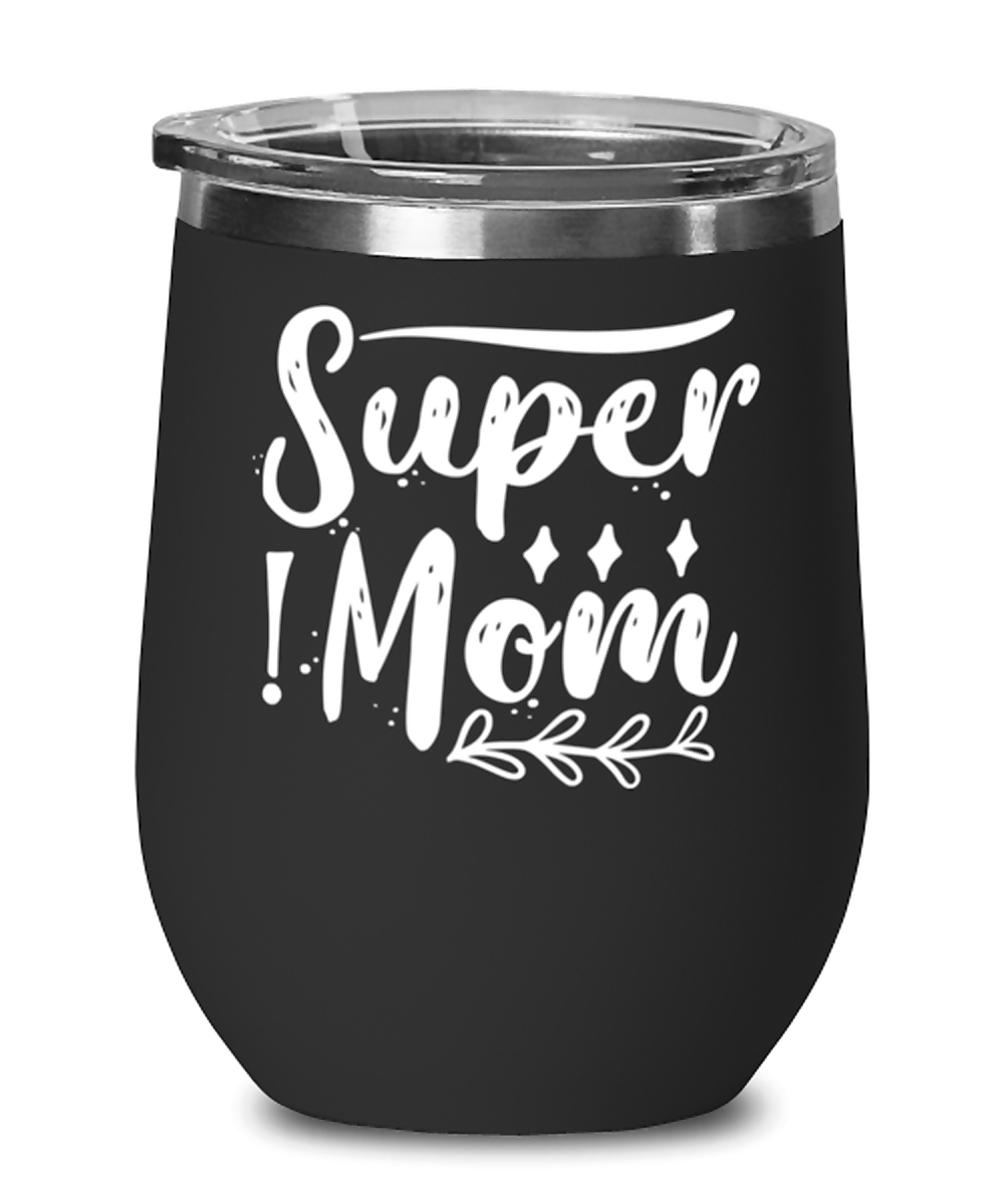 Super Mom1, black Wineglass. Model 60043