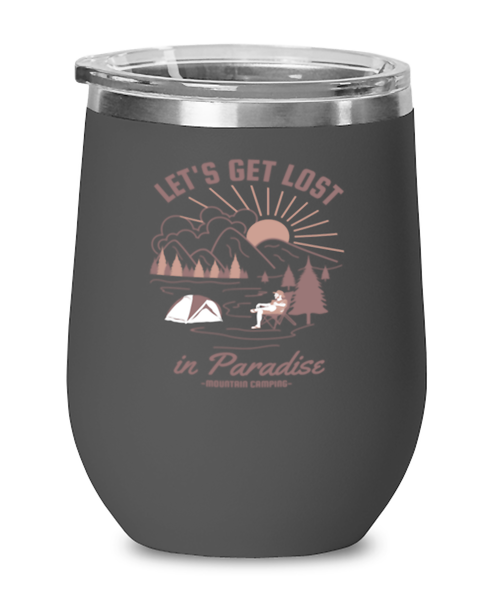 Lets Get Lost In Paradise, black Wineglass. Model 60072