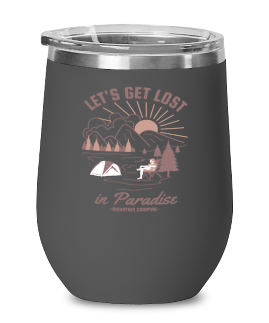 Lets Get Lost In Paradise, black Wineglass. Model 60072
