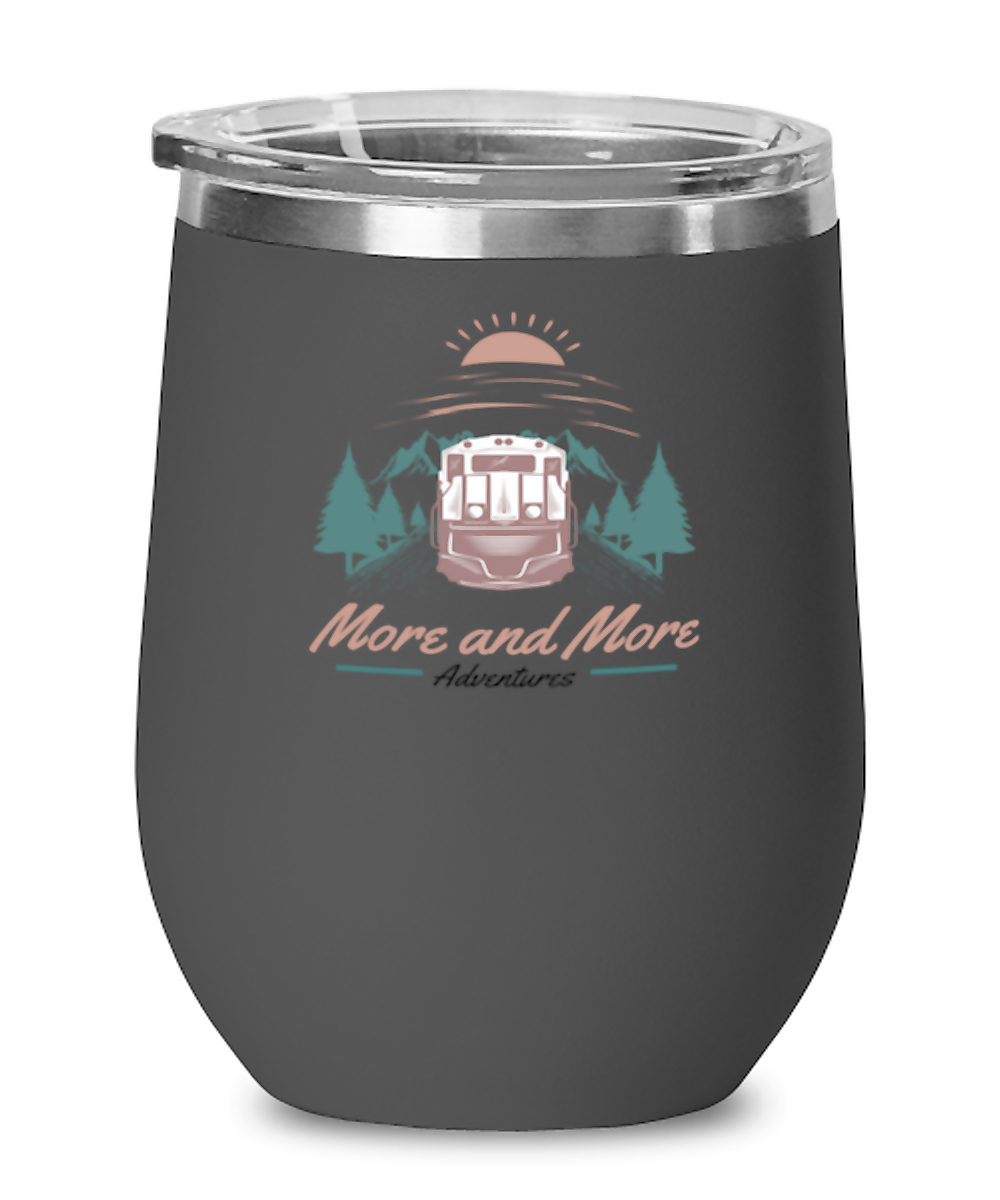 More and More Adventure, black Wineglass. Model 60072