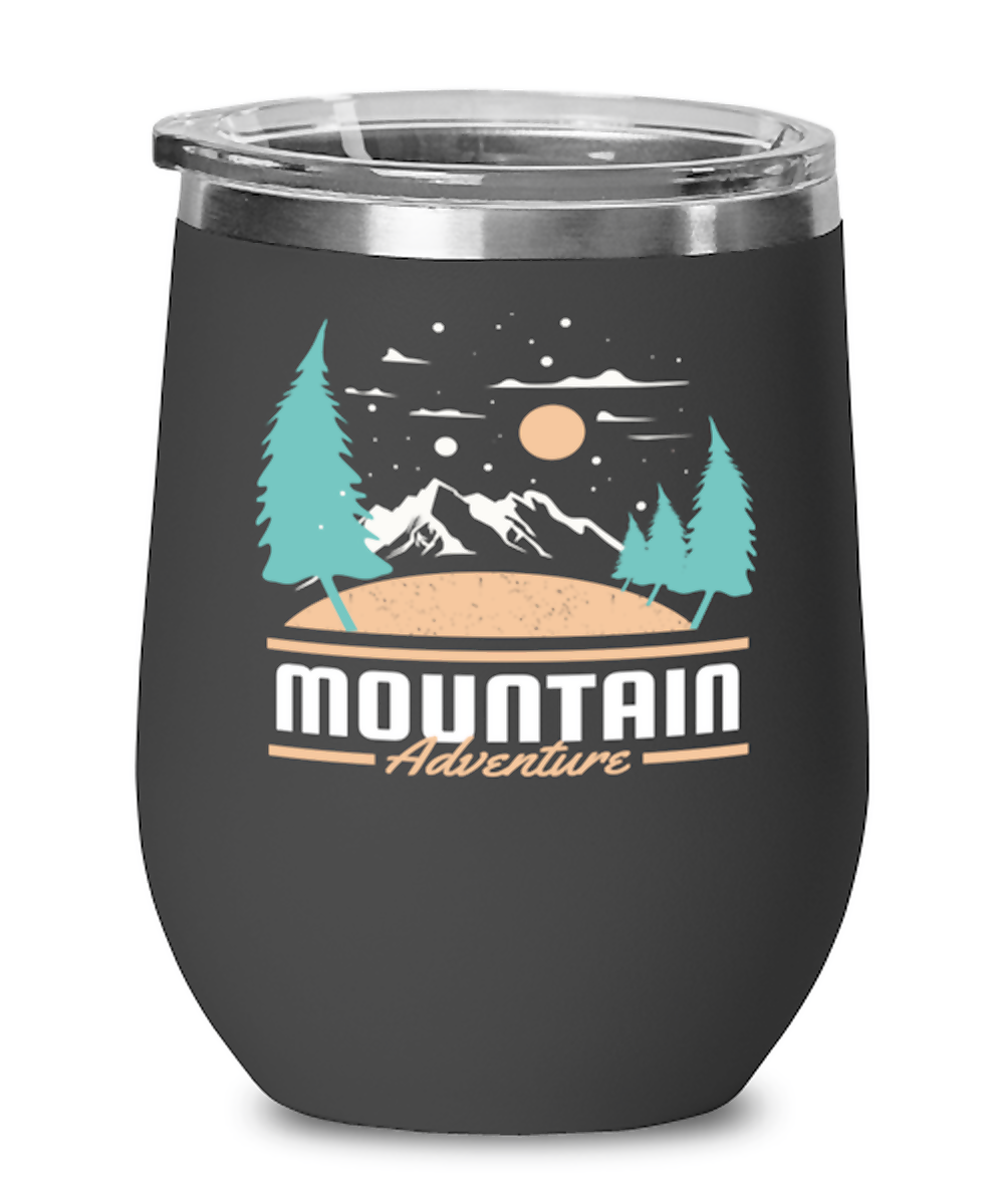 Mountain Adventure, black Wineglass. Model 60072