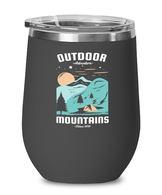 Outdoor Adventure, black Wineglass. Model 60072