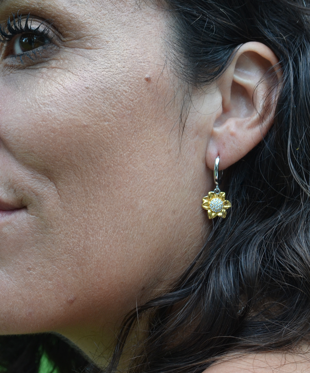 Wear Your Motivation with Style - Inspirational Earrings,  Sunflower Earrings. Model 60093