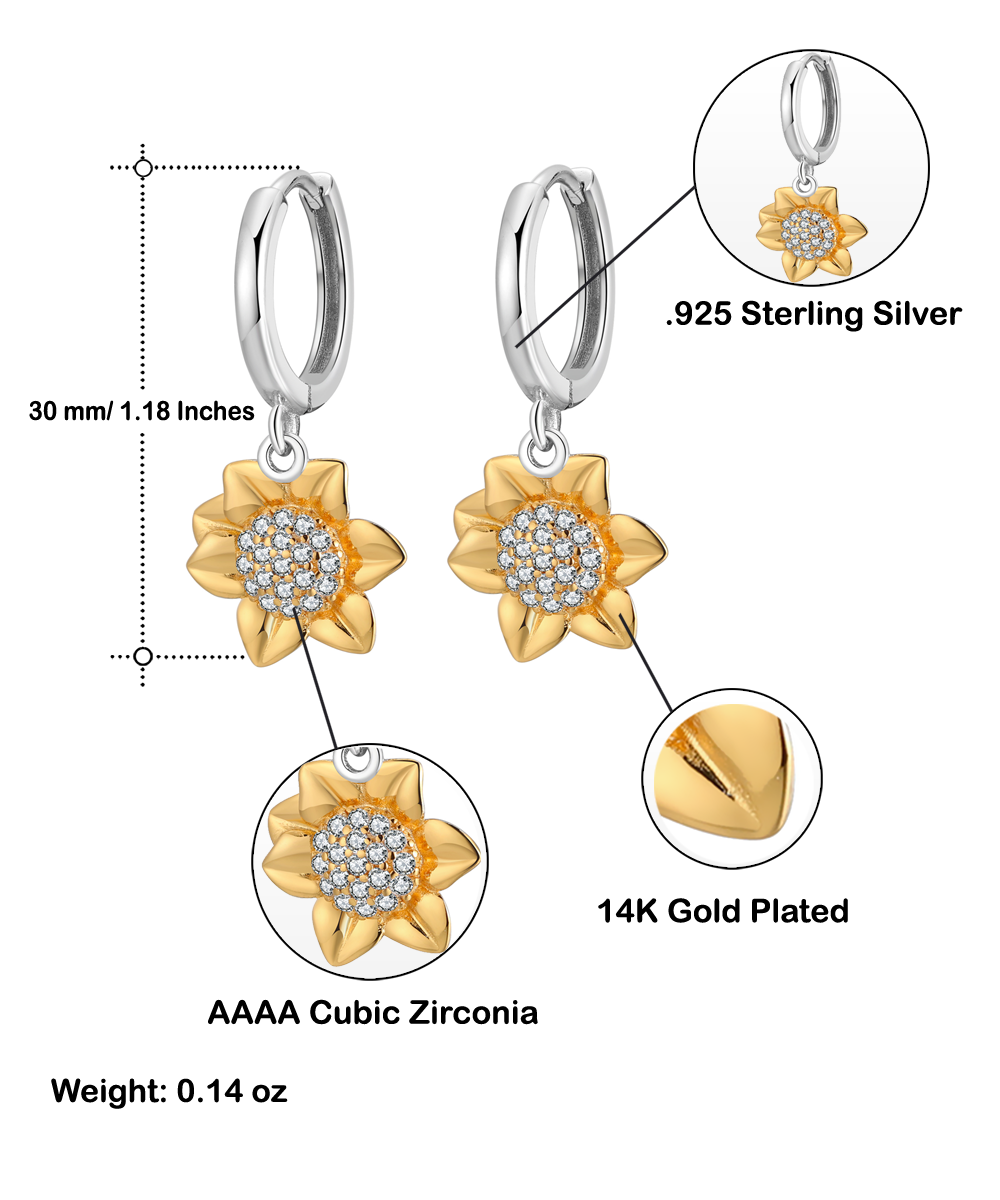 Your Daily Dose of Positivity - Inspirational Earrings,  Sunflower Earrings. Model 60093